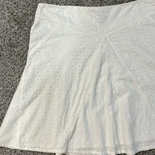 Ralph Lauren NWT Lauren  White Embroidered Eyelet A-Line Skirt Size 14