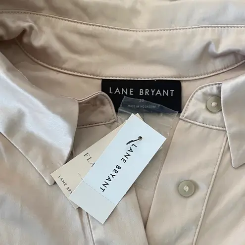 Lane Bryant  Long-Sleeve Button-Down Satin Shirt Champagne size 20 New with Tags! thumbnail 3
