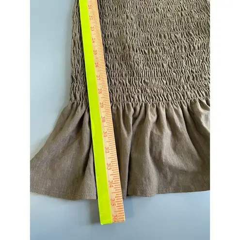 Sundry Brown Cappuccino Elastic Neck Raglan Sleeve Smocked Dress Size 0
