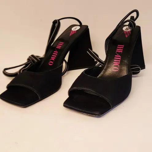 The Attico Piper 85 Satin Sandal Women's Black Open