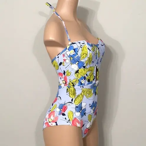 Anne cole Ann Cole blue quilted floral swimsuit. NWT