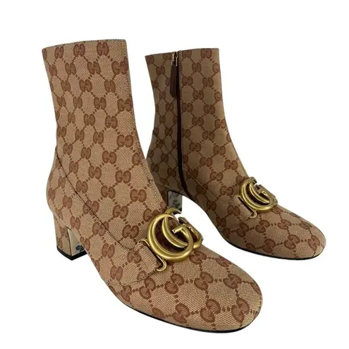 Gucci  Victoire GG-Canvas Ankle Boots