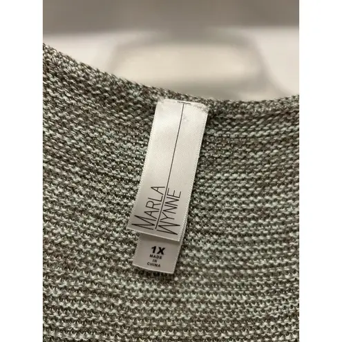 Green Brown Tight Knit Sweater Tank top Sleeveless Top Plus Size 1X Lightweight