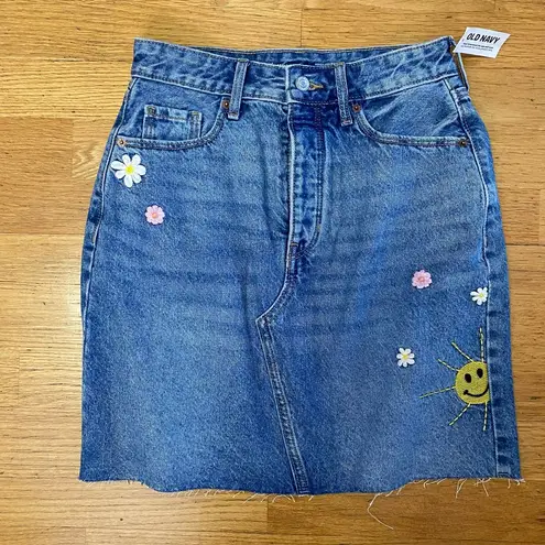 Old Navy NEW Higher High Rise Embroidered Coastal Cowgirl Western Granola Skirt