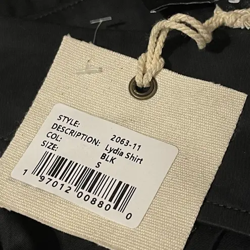 Ser.O.Ya Lydia Button up Cotton Halter Open Back Shirt Black Size Small NEW