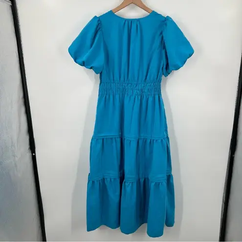 JODIFL Turquoise Tiered Midi Dress