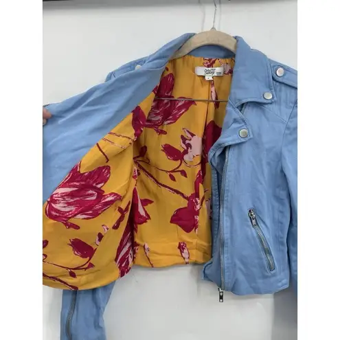 Color Me Courtney Jacket Women 6 Blue Moto Dennis Biker Jacket MSRP:$250 Punk