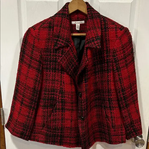 JM Collection Red & Black Blazer – Size 12