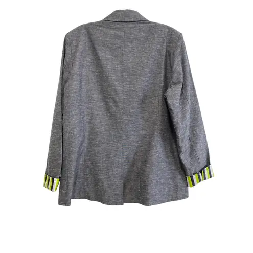 Jack Murphy Irish Clothing Linen Blend Blazer Jacket Women's Size 12 Work Outfit Gray