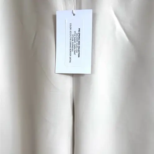 MISA Los Angeles NWT Isara Satin Pant in Ivory The Swans Border Print Size XS