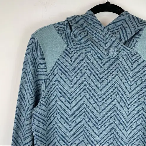 prAna  LeLand Pullover Hoodie Zig Zag Aztec Print Sz Medium Cotton