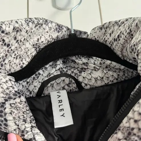 Varley x Anthropologie Highland Snake Print Hooded Puffer Jacket