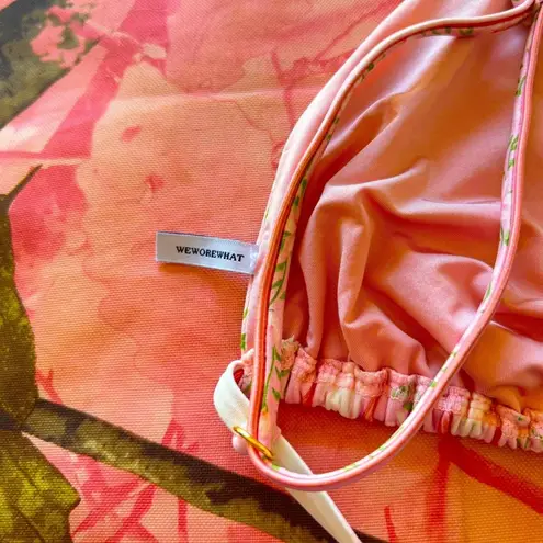 We Wore What pink striped rose print bikini set of 2