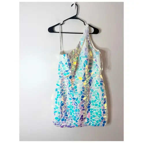 Rachel Allan 40258 Scuba Homecoming Dress White Multi Size 16W