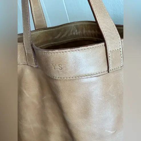 A Leather Rare Moore & Giles for NetJets Brown Leather Tote Bag Handbag Tan