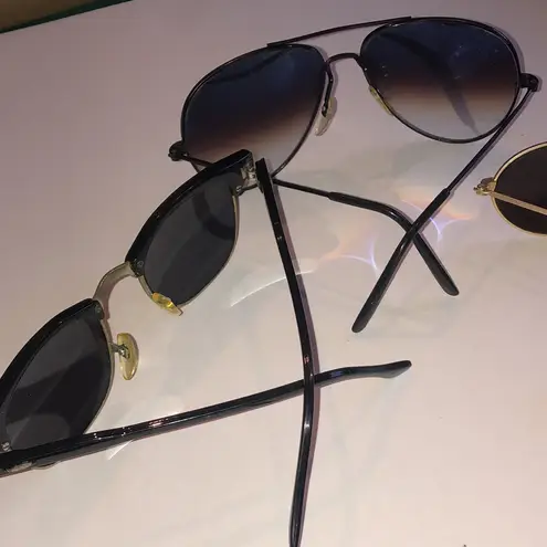 Stylish Black Brown and Gold Tone Sunglasses Set