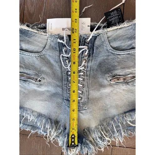 Unravel Project Lace Up Denim Shorts Size 25/2 Blue