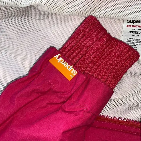 Superdry Womens Jacket Large Red Windbomber Multi zipper L