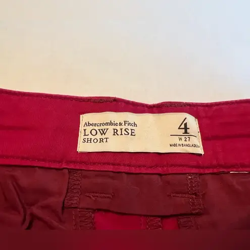 Abercrombie & Fitch  Low Rise Short Dark Raspberry Color Size 4 - Image 4