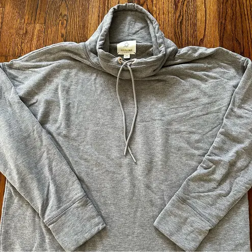 Offline by Aerie Gray Hoodie with Cowl Neck and Drawstring Large