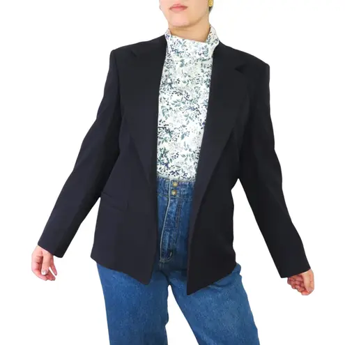 Austin Reed 90s Vintage Navy Blue Formal Blazer Jacket Gold Buttons Medium