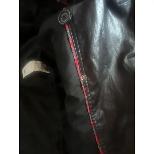 Alexander McQueen Black Faux Leather Trench Coat Made in Italy Size 48 M / Fem L