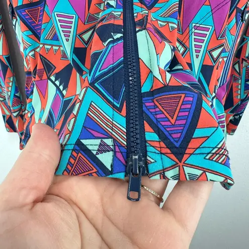 Title Nine Geometric Print Full Zip Long Sleeve Athletic Jacket Activewear