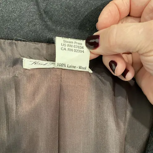 Karl Lagerfeld Vintage 100% Wool Brown Tuxedo Coat Dress Made In France