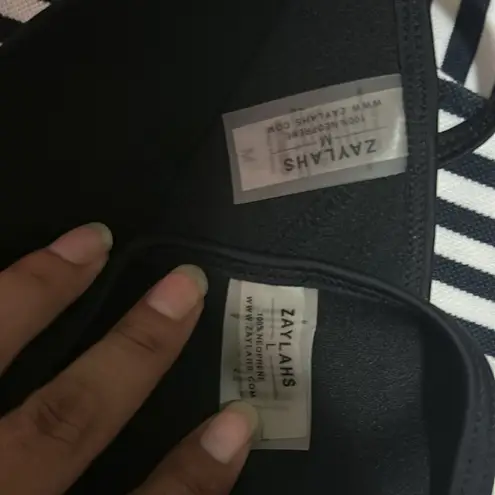 Zaylahs Women Halter Neoprene/ Mesh Bikini Set Black Size undefined