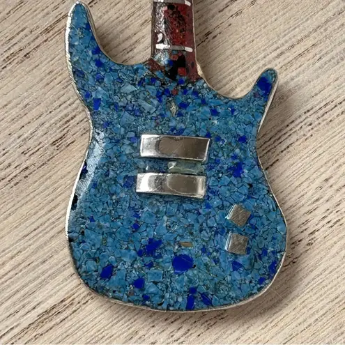 RARE Navajo Signed JB Denim Lapis Pendant Native American Jewelry Santo D Pueblo Blue