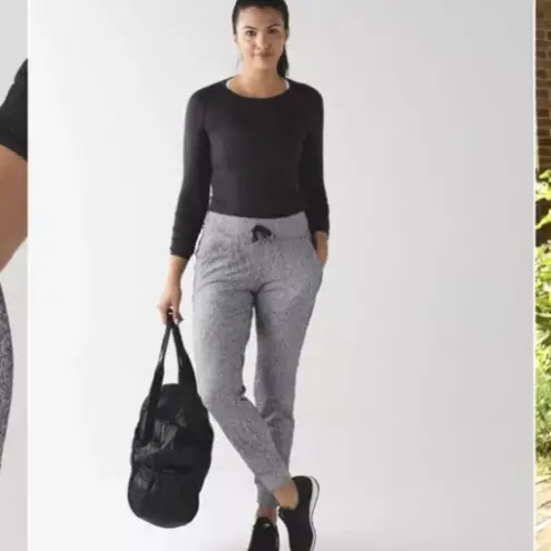 Lululemon  Ready To Rulu Pant Running Luon Spray Jacquard White Black size 10 - Image 2