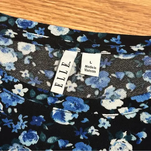 Elle Blue Floral Longsleeve Top Size L
