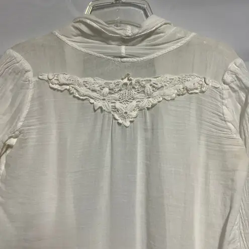 Promod White Gauzy Open Front Cardigan Size Small