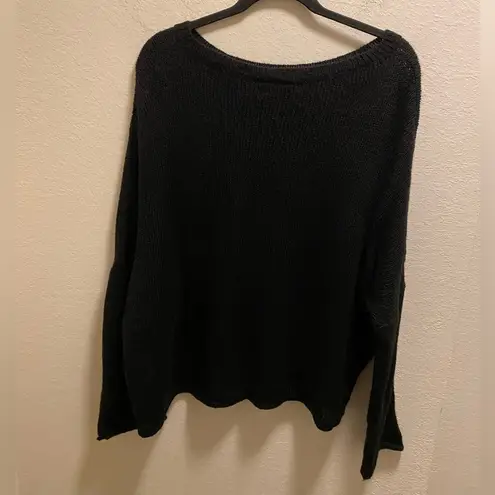 Wooden Ships  Black Heart Pullover Acrylic, Mohair, Wool Blend Sweater Size M/L