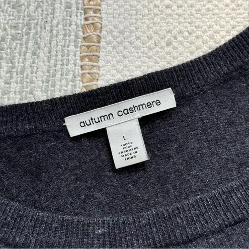 autumn cashmere Grey Zip Shoulders Long Dolman Sleeves Slouchy Sweater Large