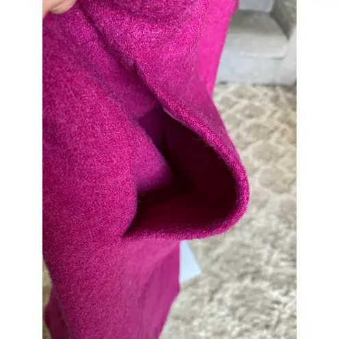 Covergirl Wool Knee Length Trench Coat Woman Magenta Classic Preppy Winter Warm Pink Size 1X