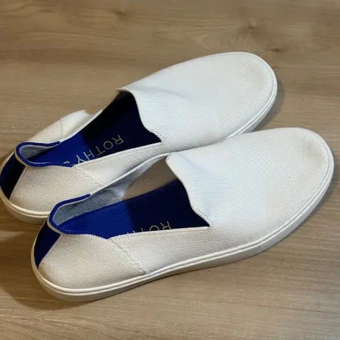 ROTHYS The Original Slip On Sneaker in Bright White Knit Size 9 Flat Loafers