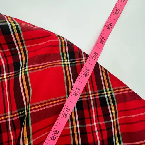 J.Crew  Ruffleneck sleeveless cotton poplin top in Good Tidings plaid sz 3x