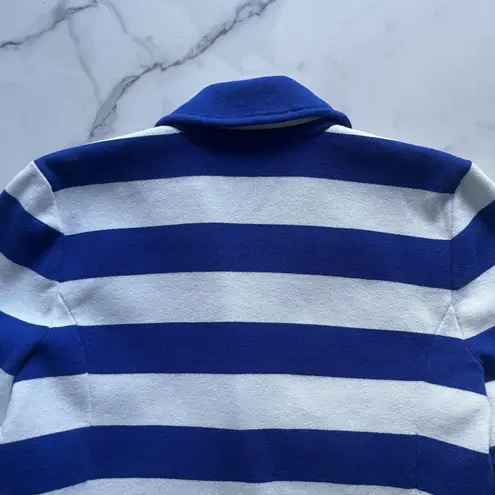 Ralph Lauren Sweater Blazer Blue White Cotton Sz M preppy old money Nautical Size M
