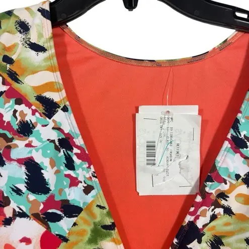 Bleu Rod Beattie Bleu by Rod Beattie NWT $129 The Mix Cap-Sleeve One-Piece Swimsuit 12 M L