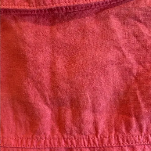 GEORGE BRAND FROM UK CORAL COLORED LINEN VISCOSE SLEEVELESS BUTTON DOWN TOP XL Pink