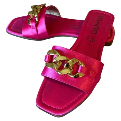 Mona B Pink and Gold Luxe Sandals Size 5