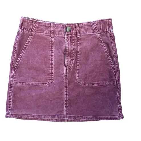 American Eagle Corduroy Mini Skirt Womens 00 Bugandy Super Stretch Pink Size 2