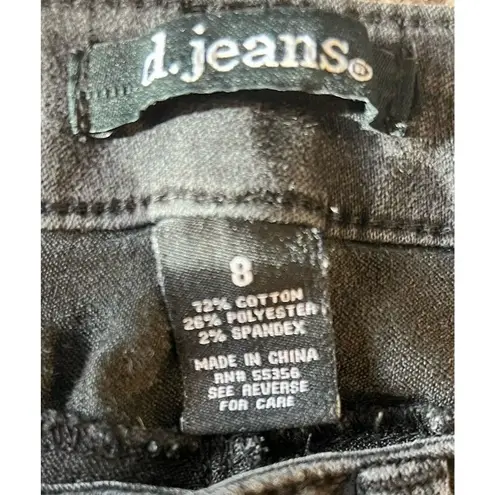 D. Jeans Women's Size 8 Straight Leg Stretch Mid Rise Black Denim Jeans