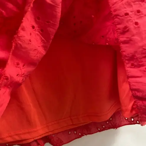 Andree by Unit Andree‎ by unit Medium fuchsia, eyelet, lined flowy cap sleeve babydoll blouse