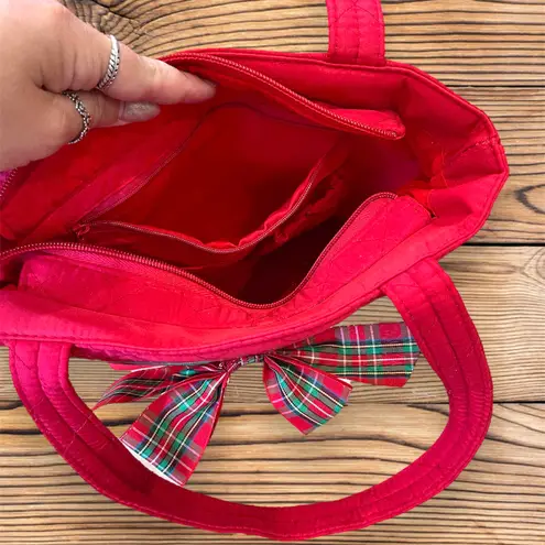 Red Quilted Holiday Christmas Purse Hand Bag