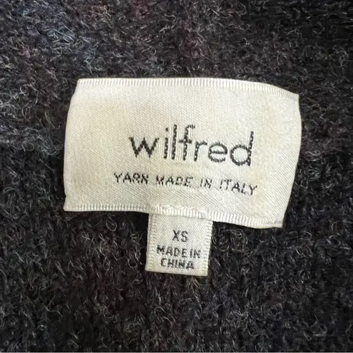 Aritzia Wilfred Long Line Open Front Sweater Cardigan Wool/Mohair Sz XS Dunkirk Gray