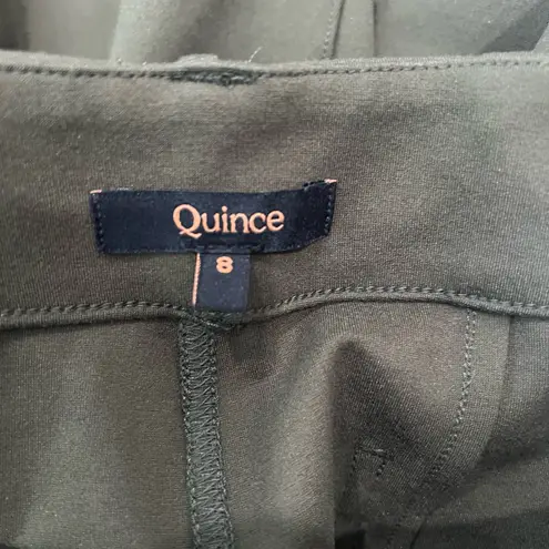 Quince Olive Green Ultra Stretch Ponte Cropped Wide Leg Pant