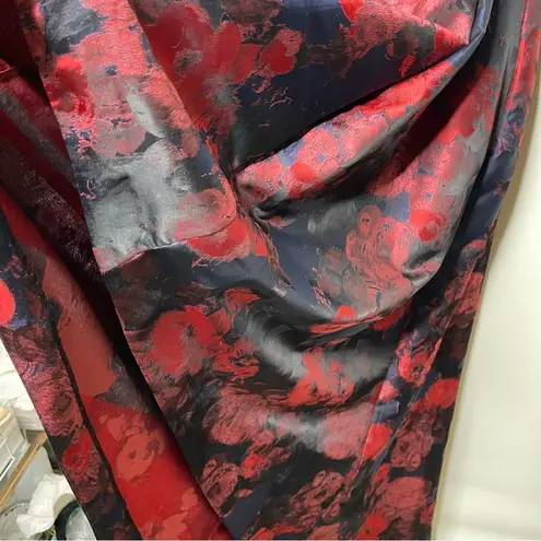 Black Halo EVE navy and red hi low bottom black tie event gown sz 2