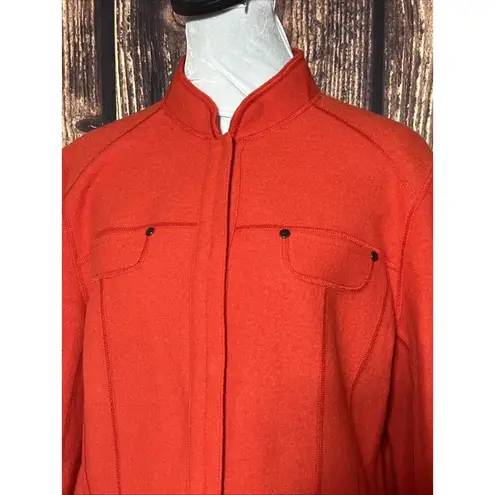 Per Se Women Wool Jacket Orange Size 14 100% Wool M L Preppy Retail $695 Career